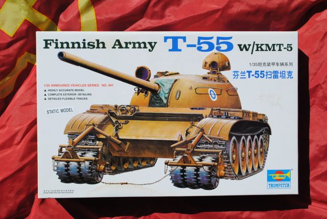 Trumpeter 1/35 Finnish Army Tank T-55 W/KMT-5  Kit 341