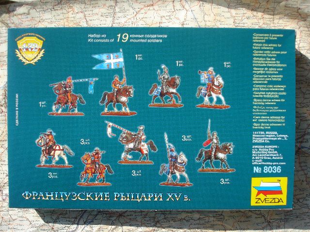 Zvezda 8036 French Knights XV AD 1//72 scale plastic model figures
