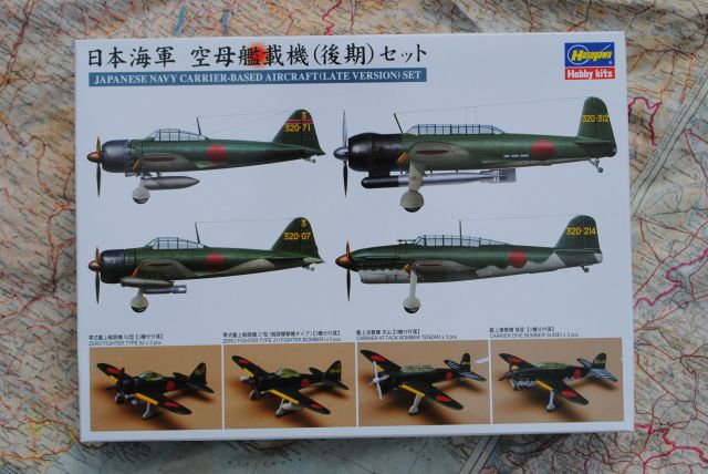Hasegawa Japanische Trägerflugzeuge Modellbausatz - 1/350 WWII Flugzeug-Modell Set