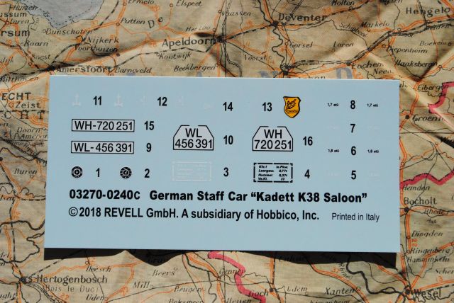 Revell 03270 KADETT K38 SALOON German Army Staff Car