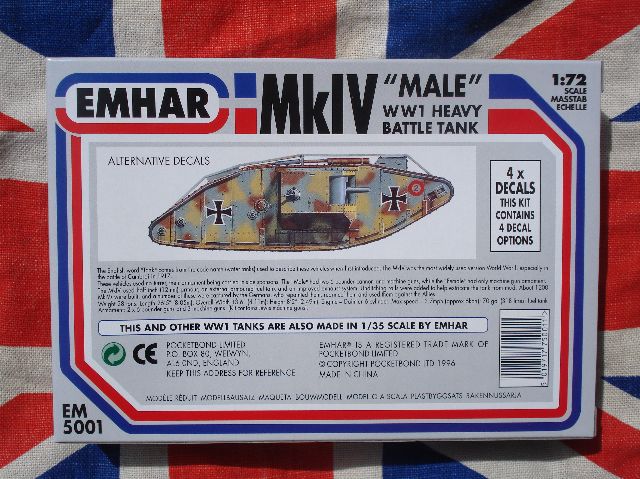 YT020 EMHAR 1/72 maquette tank char EM5001 MkIV Male Heavy Battle Tank WWI YT020 EMHAR 1/72 maquette tank char EM5001 MkIV Male Heavy Battle Tank WWI
