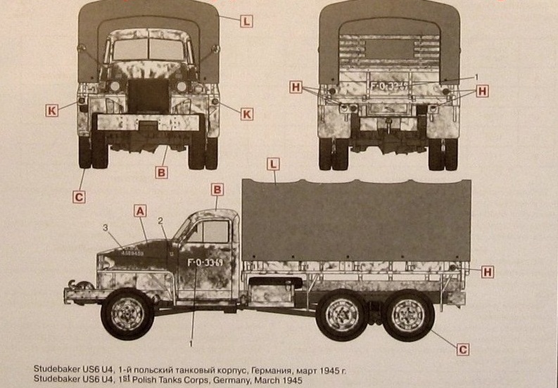 ICM 35514 Studebaker US6 U4 WWII German truck 1/35 plastic model kit 194 mm 