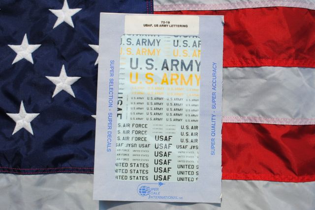 Usaaf Lettering SSI72-19 USAF & U.S.ARMY LETTERING - grootste modelbouwwinkel van