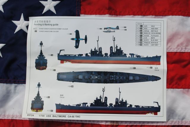 Trumpeter 1//700 USS Baltimore CA-68 1943 #5724 #05724
