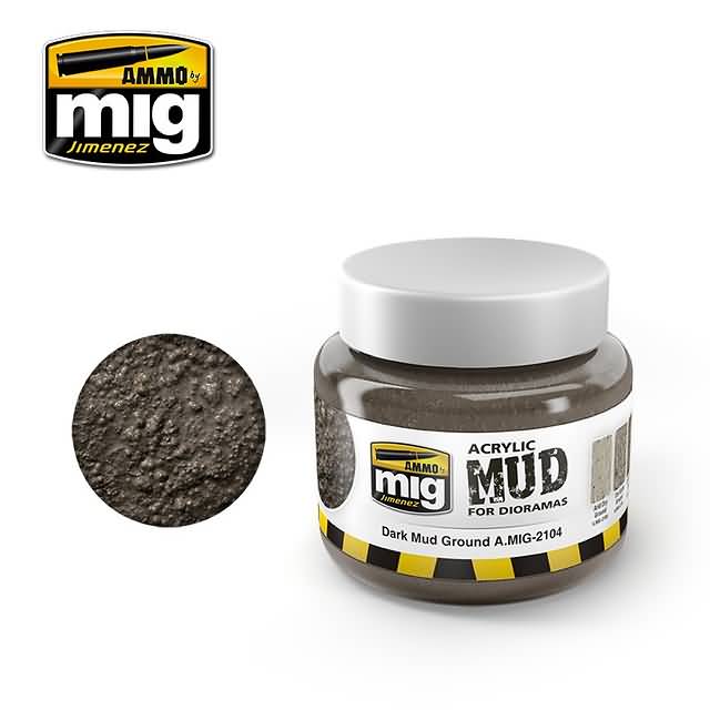 Ammo MIG A.MIG-2104 Dark Mud Ground Acrylic MUD 'For Diorama'
