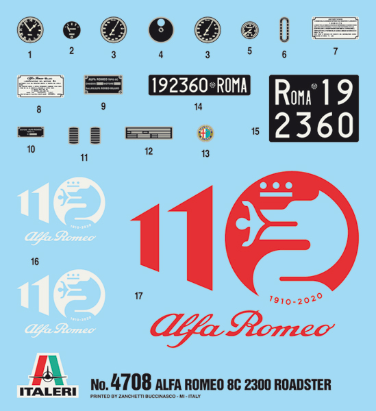 Italeri 4708 Alfa Romeo 8C 2300 Roadster Alfa Romeo 110th Anniversary