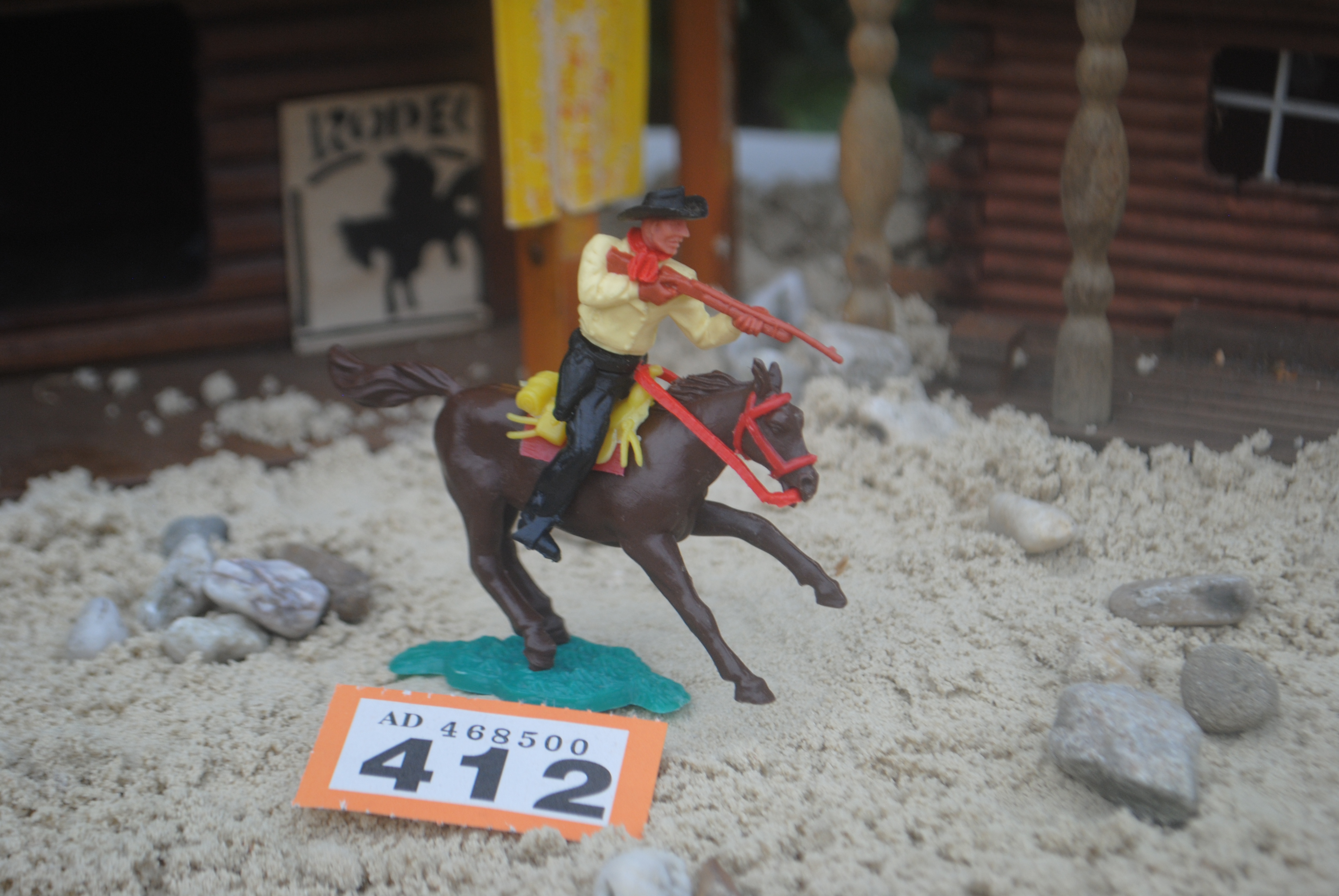 Timpo Toys O.412 Cowboy riding on horse 2nd version