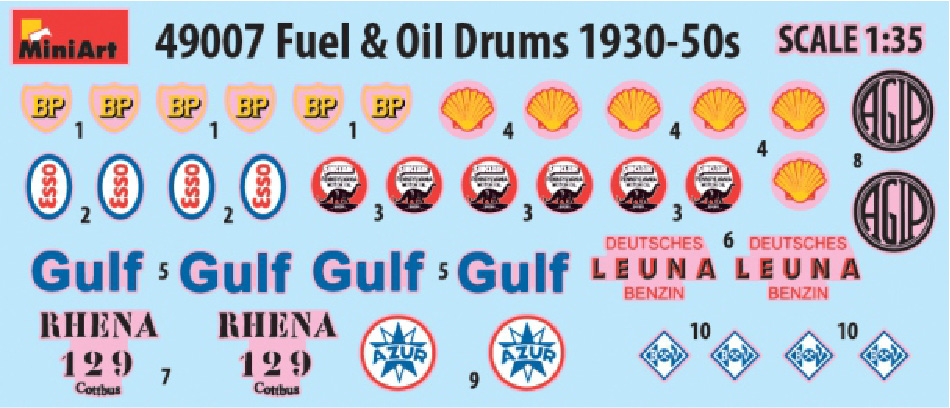 MiniArt 49007 Fuel And Oil Drums 1930-1950's
