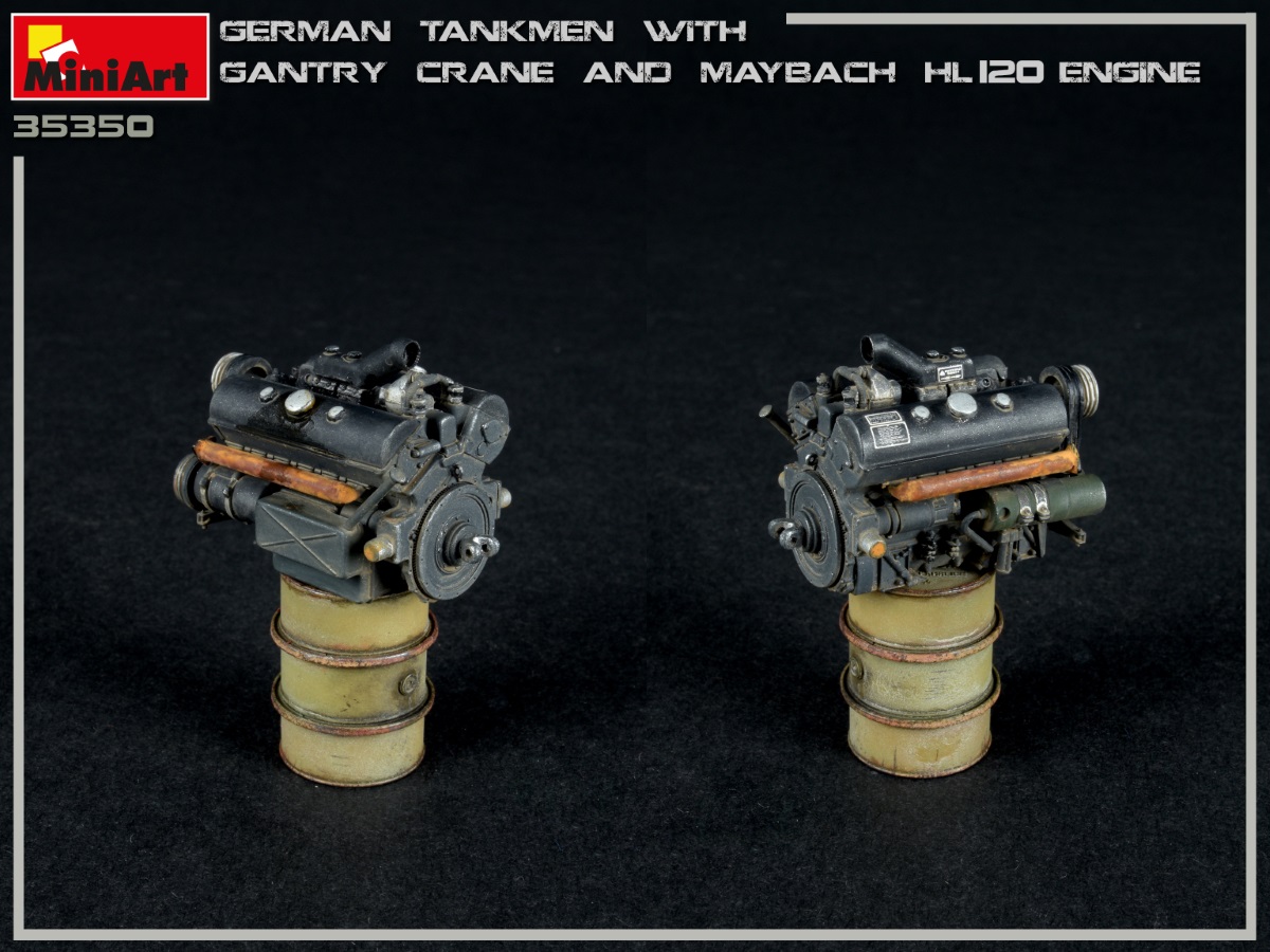 Mini Art 35350 GERMAN TANKMEN with GANTRY CRANE & Maybach HL 120 Engine