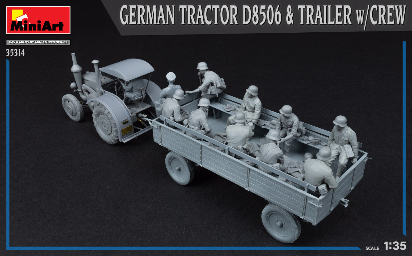 Mini Art 35314 GERMAN TRACTOR D8506 & TRAILER with CREW