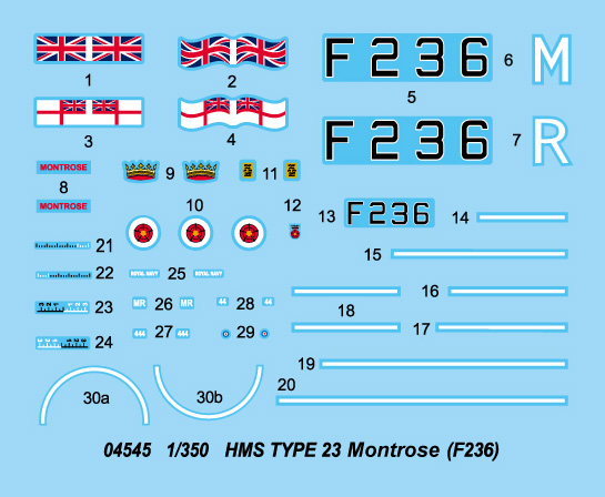Trumpeter 04545 HMS TYPE 23 Frigate - Montrose F236