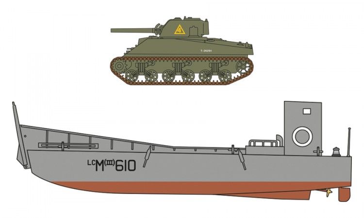 Airfix A03301V LCM3 & SHERMAN tank