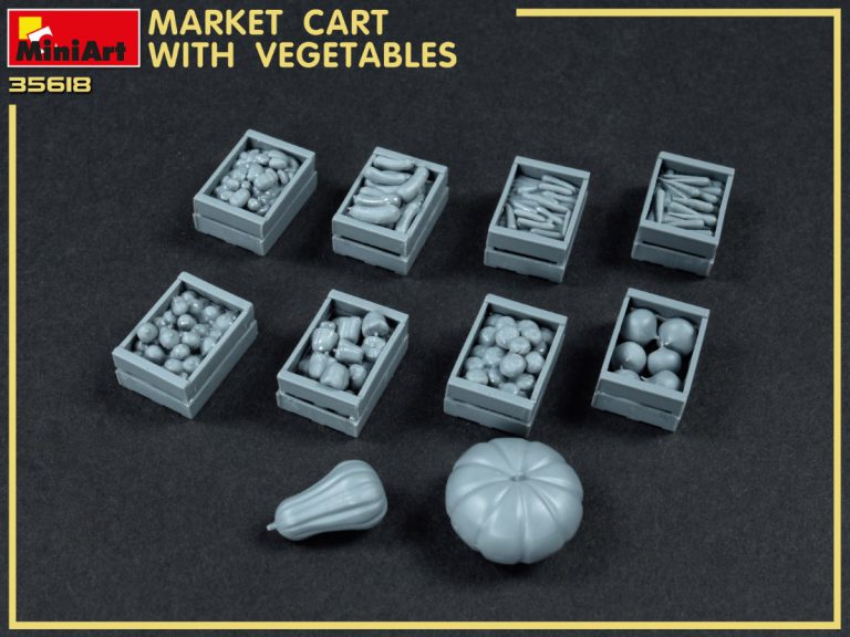 Mini Art 35623 MARKET CART with VEGETABLES