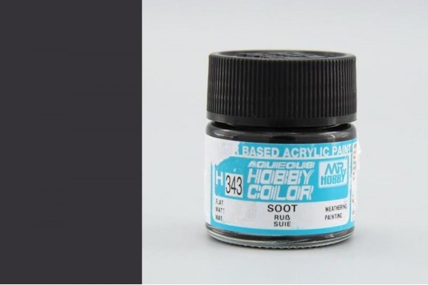 Mr. Hobby Aqueous Hobby Color H-343 Soot, Flat 10ml