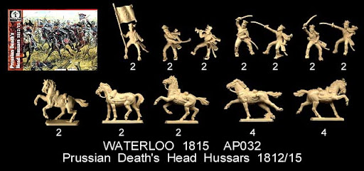 Waterloo 1815 AP032 Prussian Deaths Head Hussars 1/72 toy soldiers 