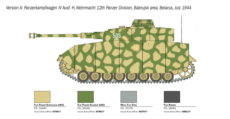 Italeri 6578 Pz.Kpfw.IV Ausf.H with METAL GUN BARREL