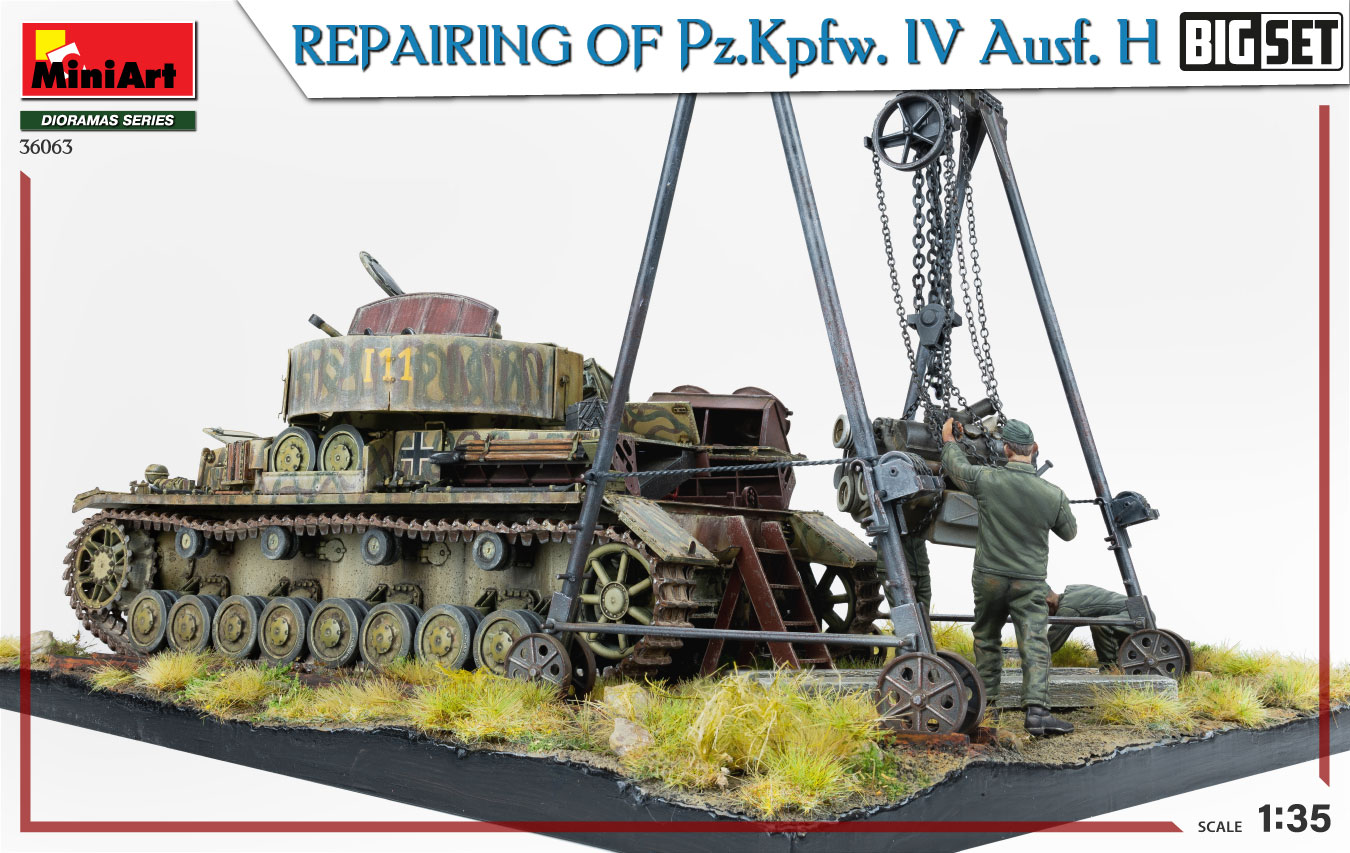 Mini Art 36063 REPAIRING Of Pz.Kpfw. IV Ausf. H. BIG SET