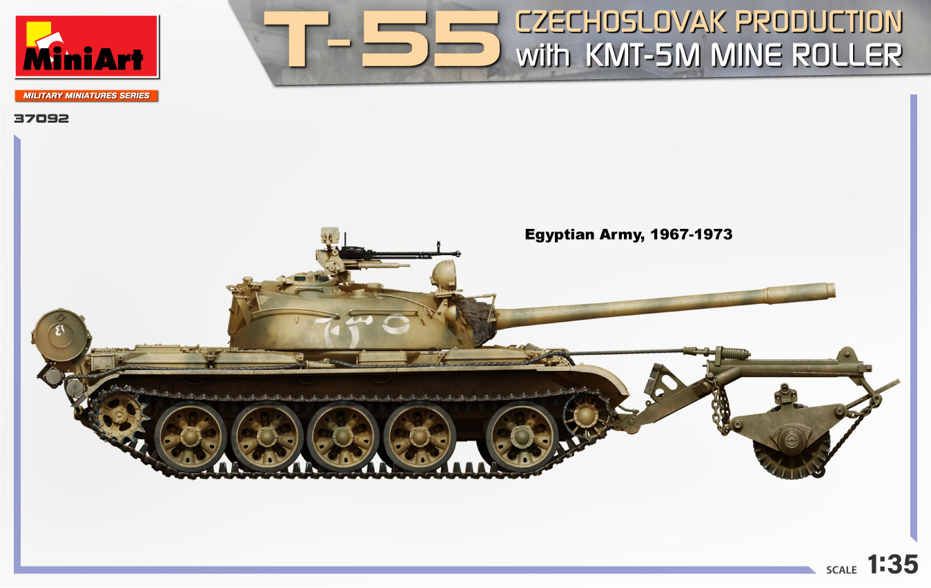 Mini Art 37092 T-55 Czechoslovak Production with KMT-5M Mine