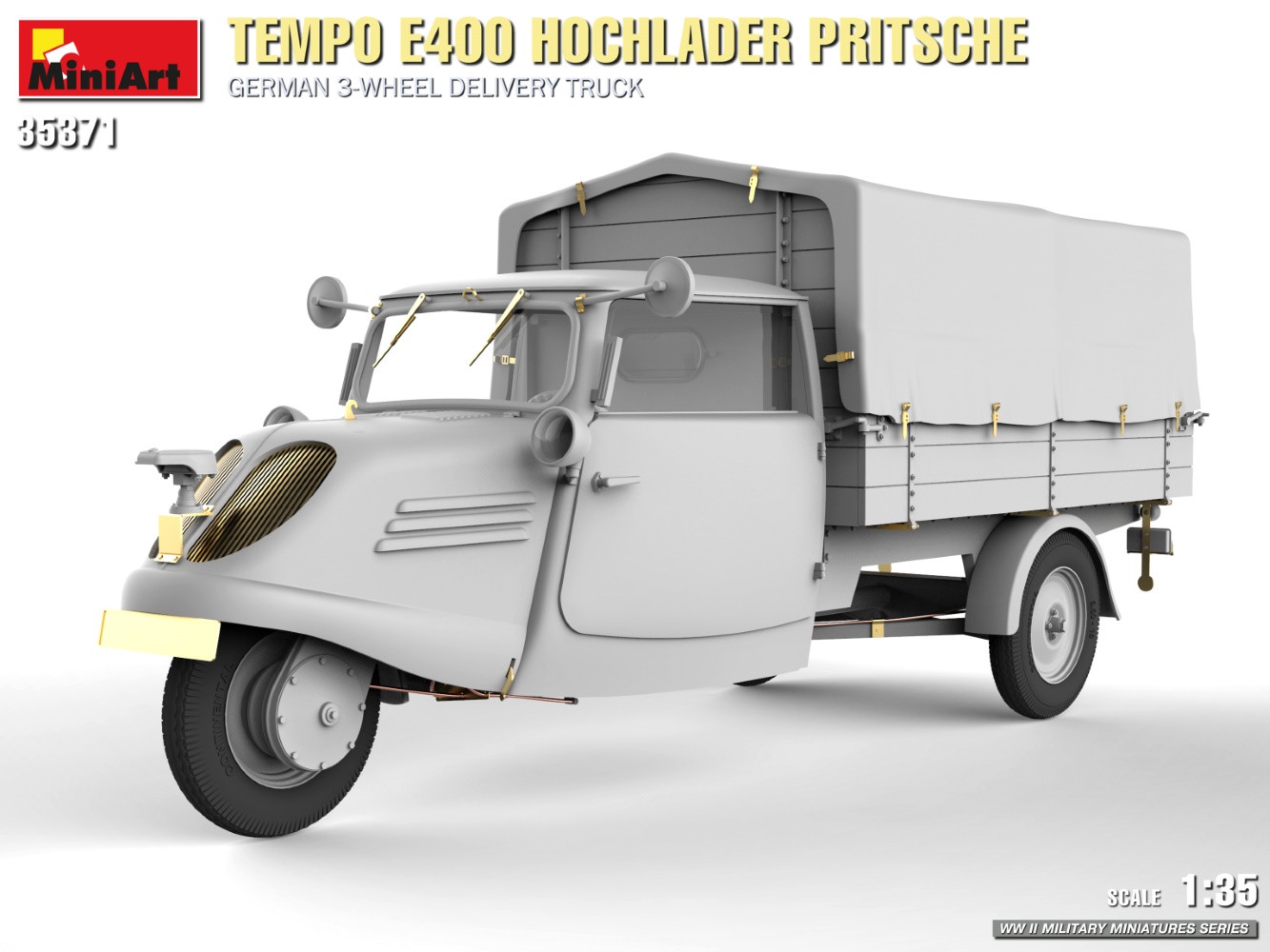 MiniArt 35371 Tempo E400 Hochlander Pritsche German 3-Wheeled Delivery Truck