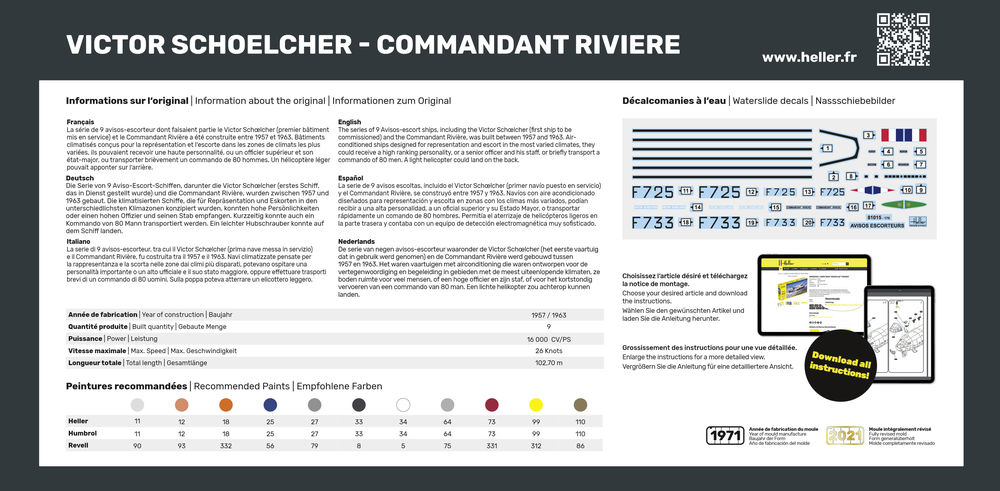 Heller 81015 Victor Schoelcher - Commandant Riviere
