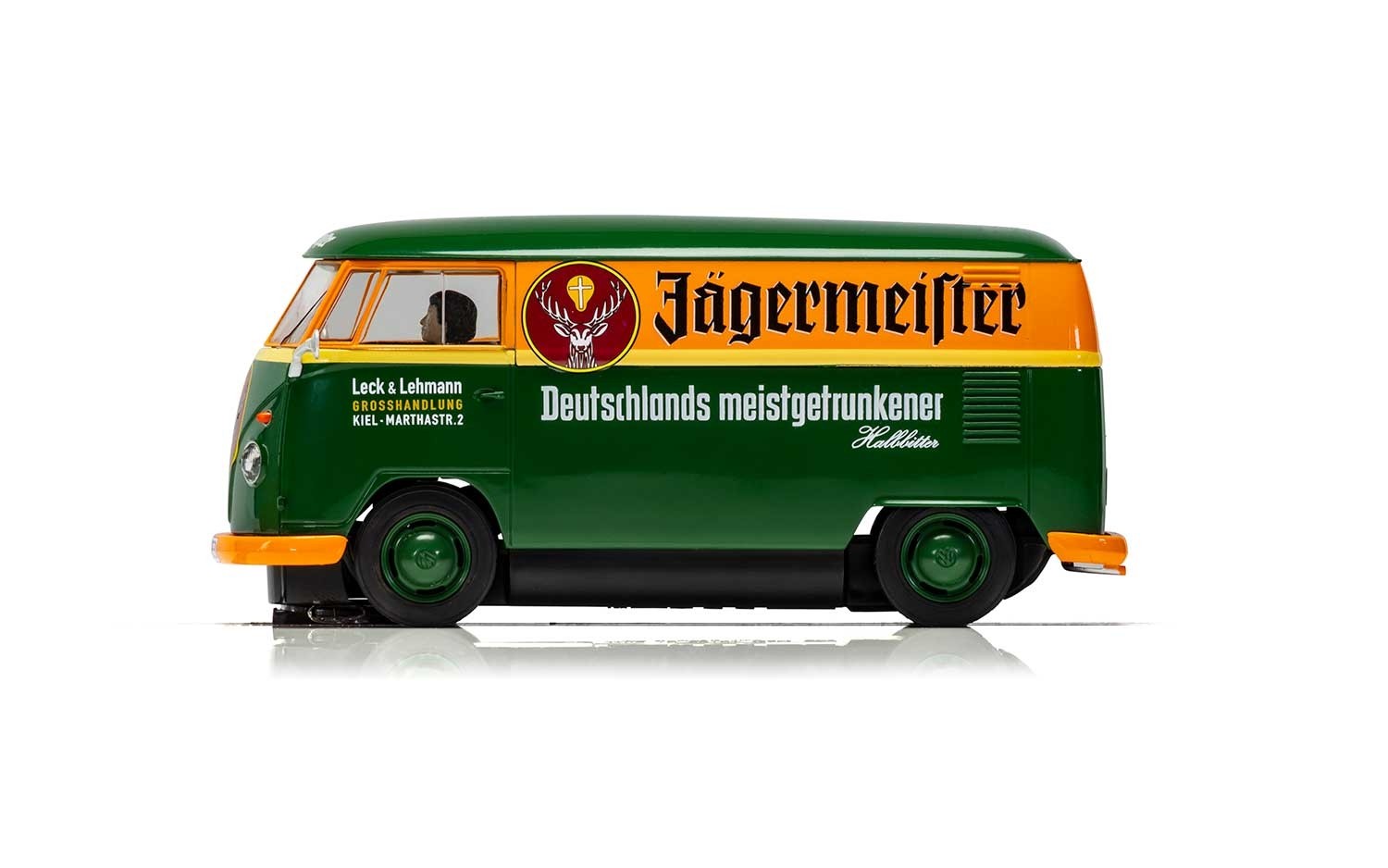 ScaleXtric C3938 VOLKSWAGEN GESLOTEN BESTELWAGEN T1B - Jägermeister GROEN