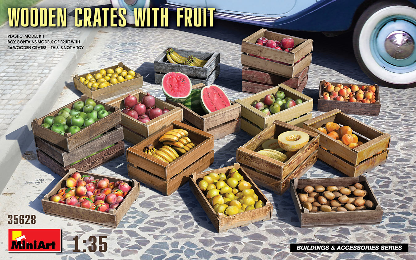 Mini Art 35628 WOODEN CRATES WITH FRUIT