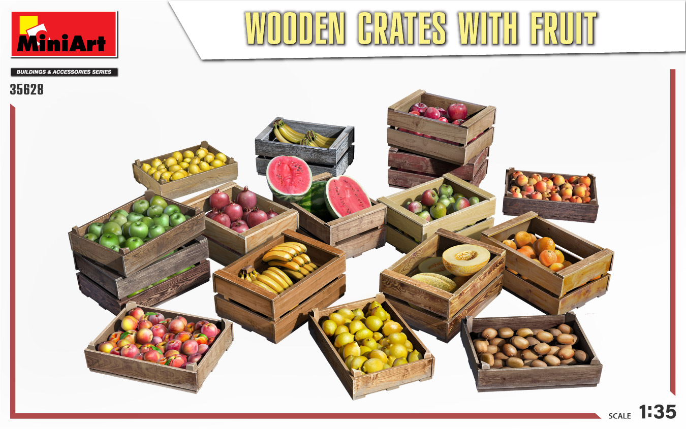 Mini Art 35628 WOODEN CRATES WITH FRUIT