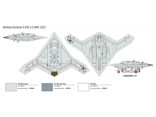 Italeri 1421 X-47B Unmanned Combat Aircraft System