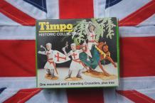 Timpo Toys 715 One mounted and 2 standing Crusaders plus tree 'Historic Collection'