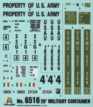 Italeri 6516 20' Military Container