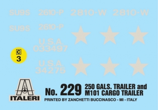 Italeri 229  250 gal.s Tank Trailer & M101 Cargo Trailer
