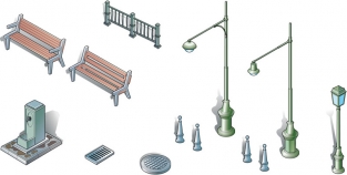 Italeri 6146  URBAN accessories