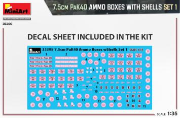 MiniArt 35398 7,5cm PaK40 Ammo Boxes with Shells Set 1