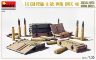 Mini Art 35381 7.5 CM PZGR. & GR. PATR. KW.K. 40 SHELLS WITH AMMO BOXES