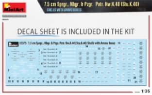 Mini Art 35375 7.5cm Sprgr. Nbgr. & Pzgr. Patr. Kw.K.40 (Stu.K.40) Shells with Ammo Boxes