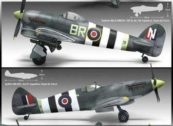 Academy 12512 70th Anniversary Normandy Invasion 1944-2014 Spitfire Mk.XIVc & Typhoon Mk.Ib Special Edition