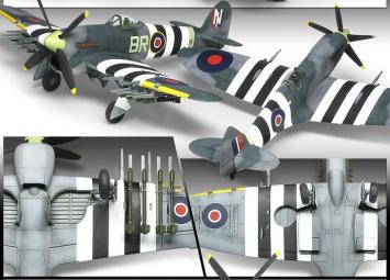 Academy 12512 70th Anniversary Normandy Invasion 1944-2014 Spitfire Mk.XIVc & Typhoon Mk.Ib Special Edition