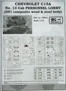 IBG72013  CHEVROLET C15A No.13 Cab Personal Lorry (2H1 composit