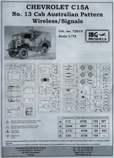 IBG72015  CHEVROLET C15A No.13 Cab Australian Pattern Wireless