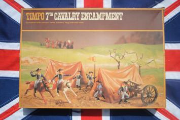 Timpo Toys 254 7th Cavalry Encampment 'Complete with cannon, tents, soldiers flag pole and trees'