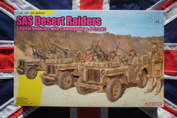 Dragon 6931 80th Anniversary SAS Desert Raiders 3 Patrol Vehicles with Commander & 6 Crews