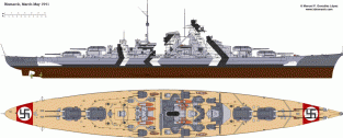 SW-3400/W74 BISMARCK German Battleship