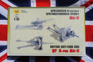 Zvezda 3518  British ANTI-TANK GUN QF 6-pdr Mk.II