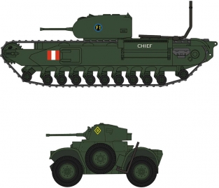 Hasegawa 30043 Churchill Mk.I/II & Daimler Mk.II 