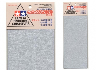 Tamiya 87009 FINISHING ABRASIVES P180 / P240 / P320