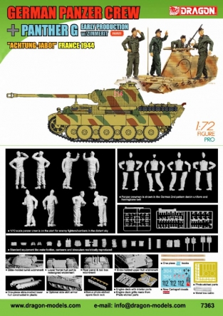 Dragon 7363 German Panzer Crew + PANTHER Ausf.G Early Production with Zimmerit