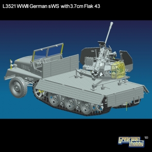 L.3521  German sWS with 3.7cm FLAK 43 ANTI-AIRCRAFT GUN