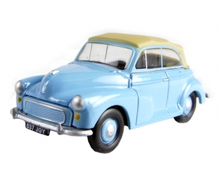 Classix EM76822 Morris Minor Convertible - Pale Blue - hood up