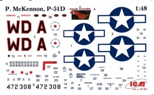 ICM 48153  P-51D-20 Mustang met USAF grond personeel