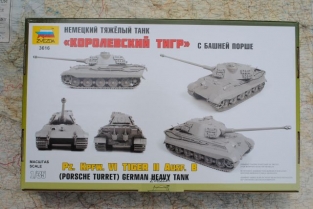 Zvezda 3616 Pz.Kpfw.VI TIGER II Ausf.B Porsche Turret German Heavy Tank